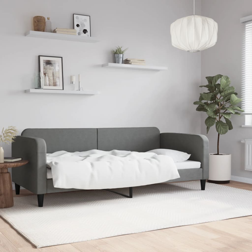 daybed 90x200 cm stof mørkegrå billede