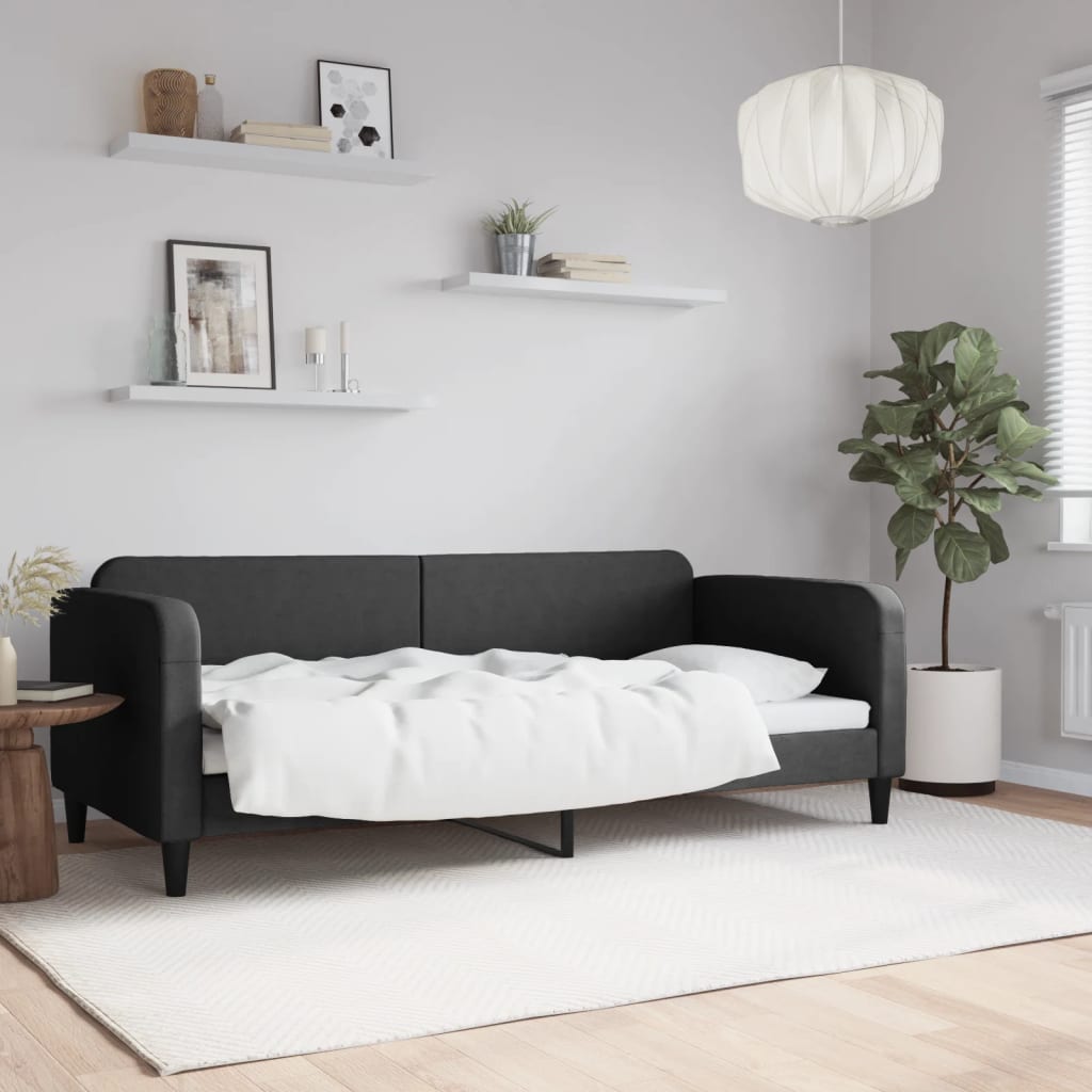 daybed 90x200 cm stof sort billede