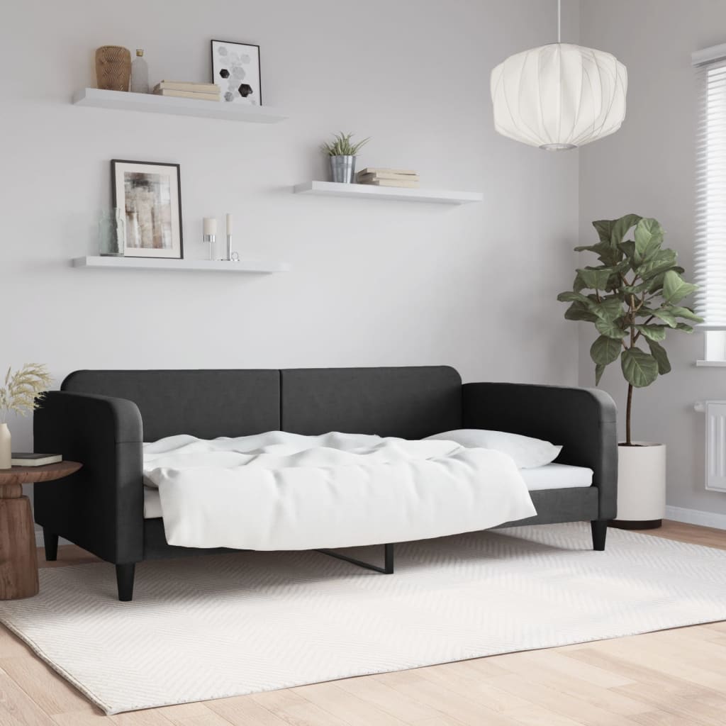 daybed 100x200 cm stof sort billede