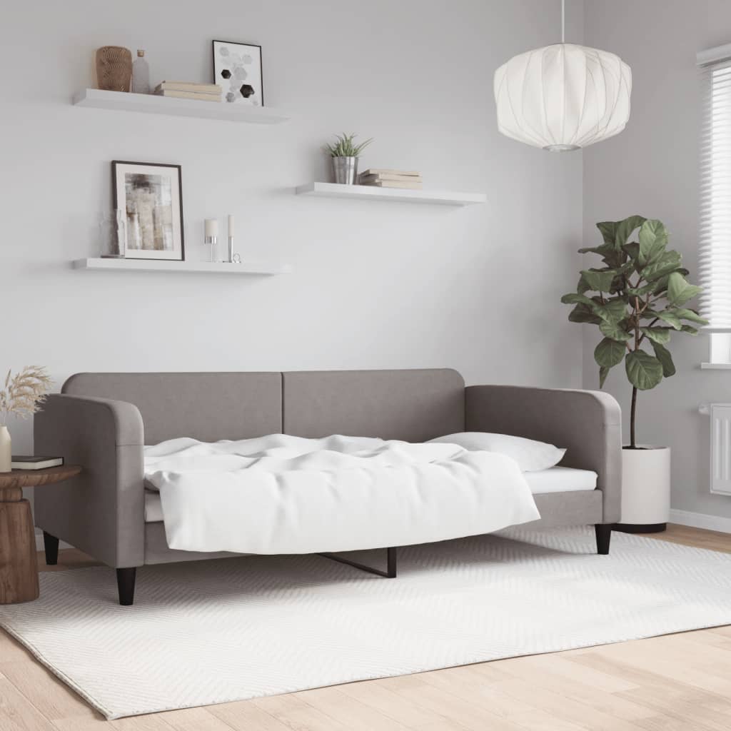 daybed 100x200 cm stof gråbrun