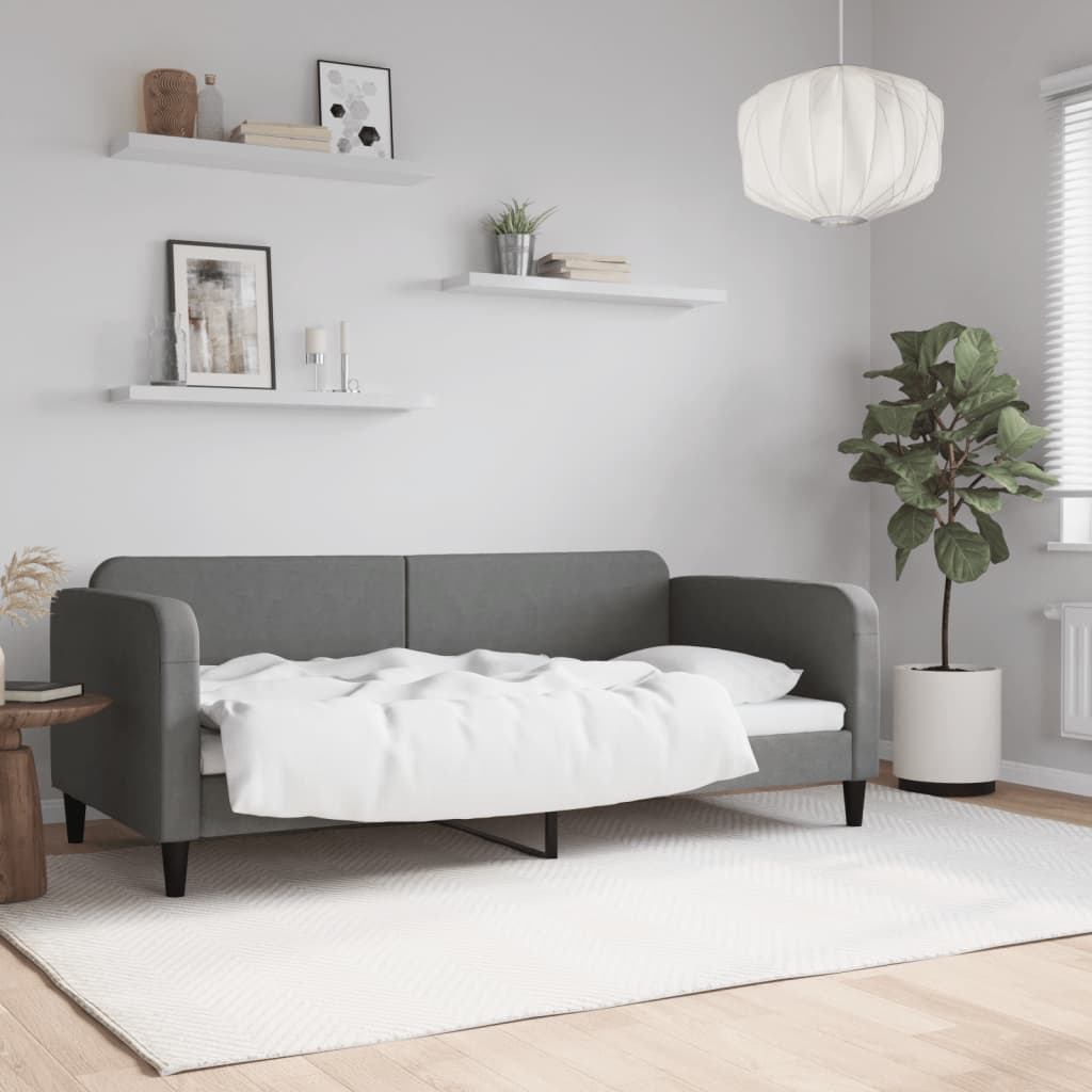 daybed 90x190 cm stof mørkegrå