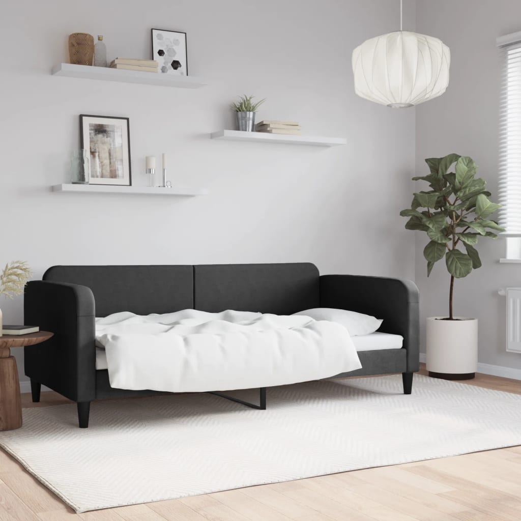 daybed 90x190 cm stof sort billede