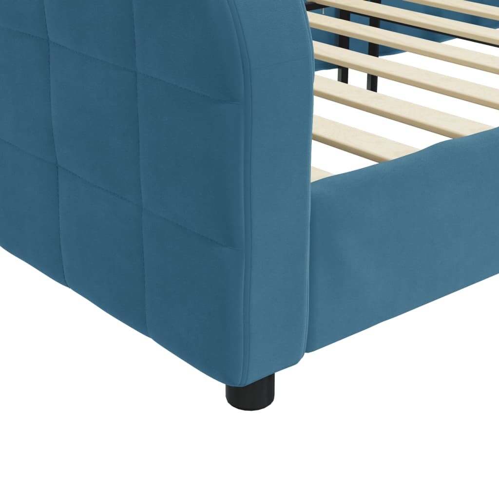 daybed 80x200 cm velour blå