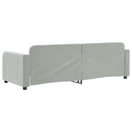 daybed 80x200 cm velour lysegrå