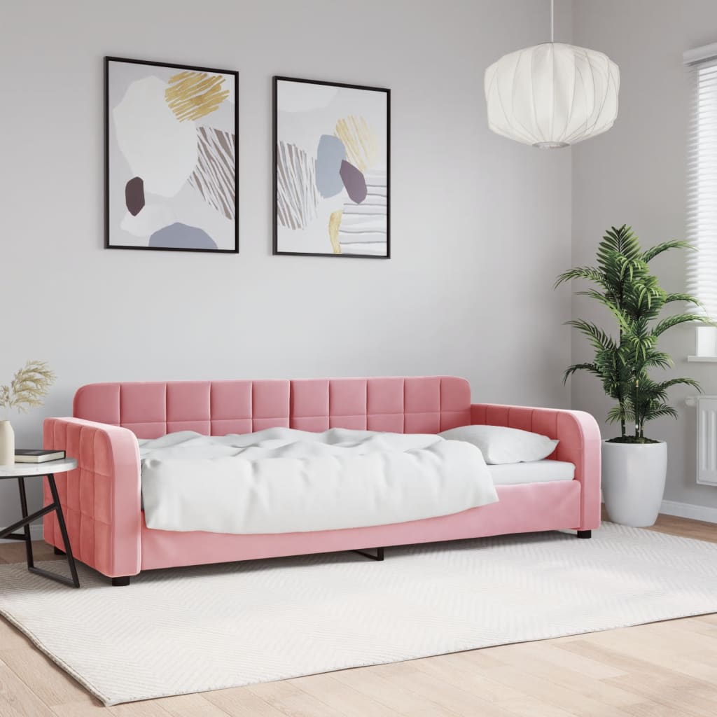daybed 80x200 cm velour pink