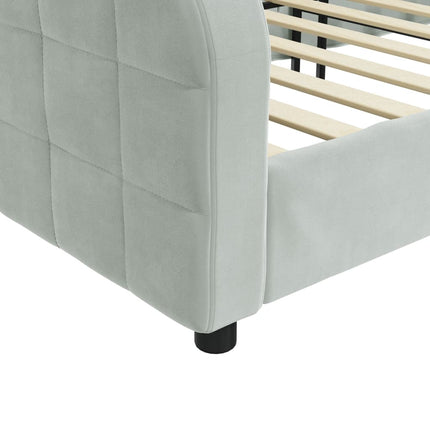 daybed 90x200 cm velour lysegrå