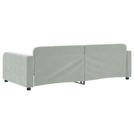 daybed 100x200 cm velour lysegrå