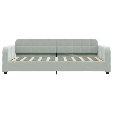 daybed 90x190 cm velour lysegrå
