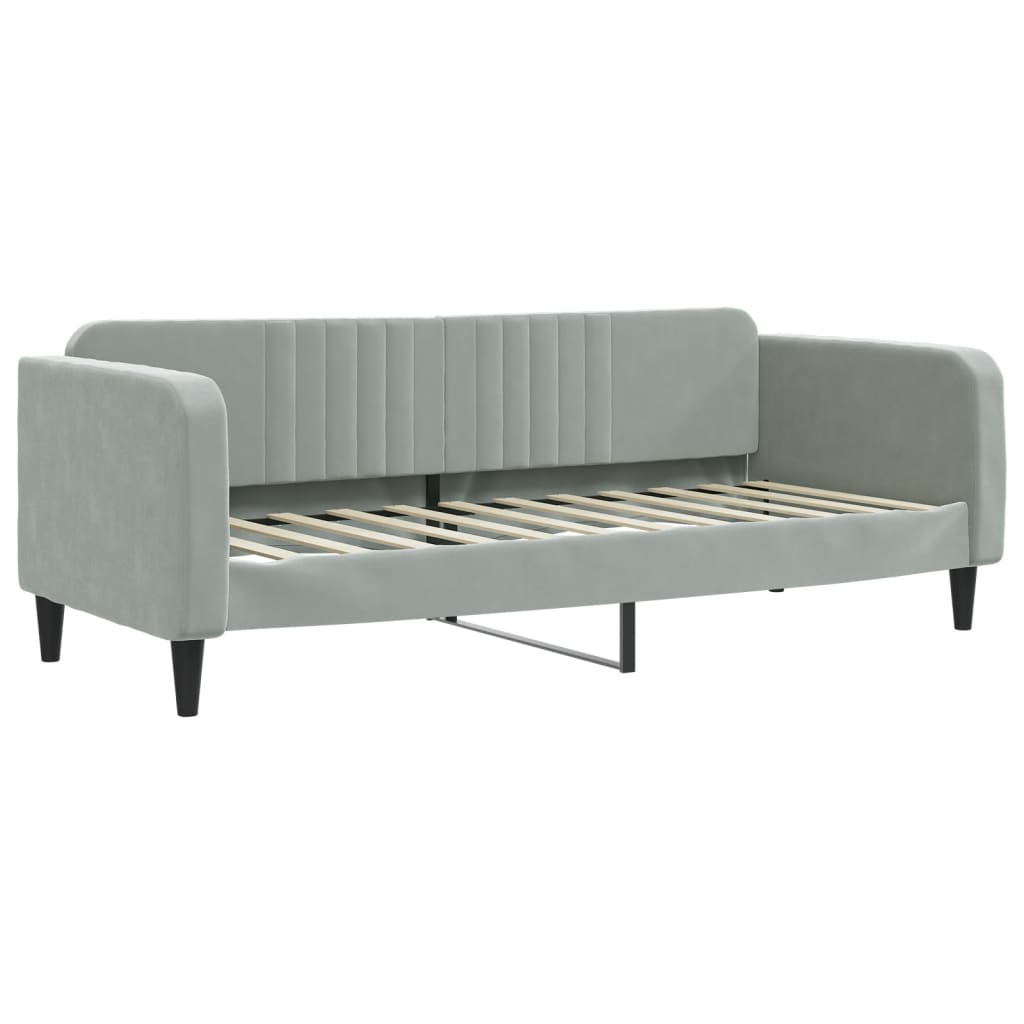 daybed 80x200 cm velour lysegrå