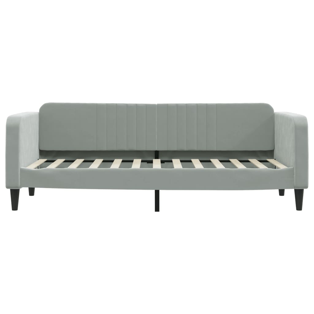 daybed 80x200 cm velour lysegrå