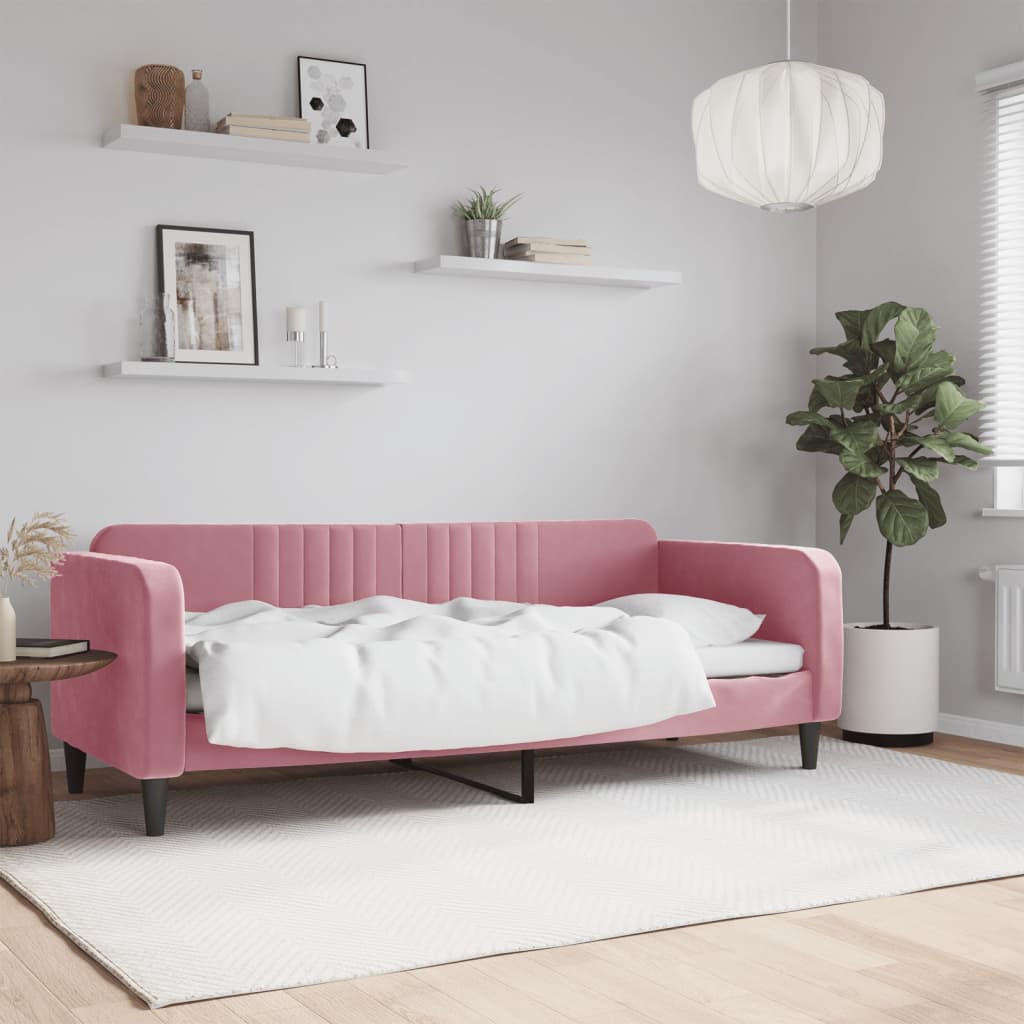 daybed 80x200 cm velour pink