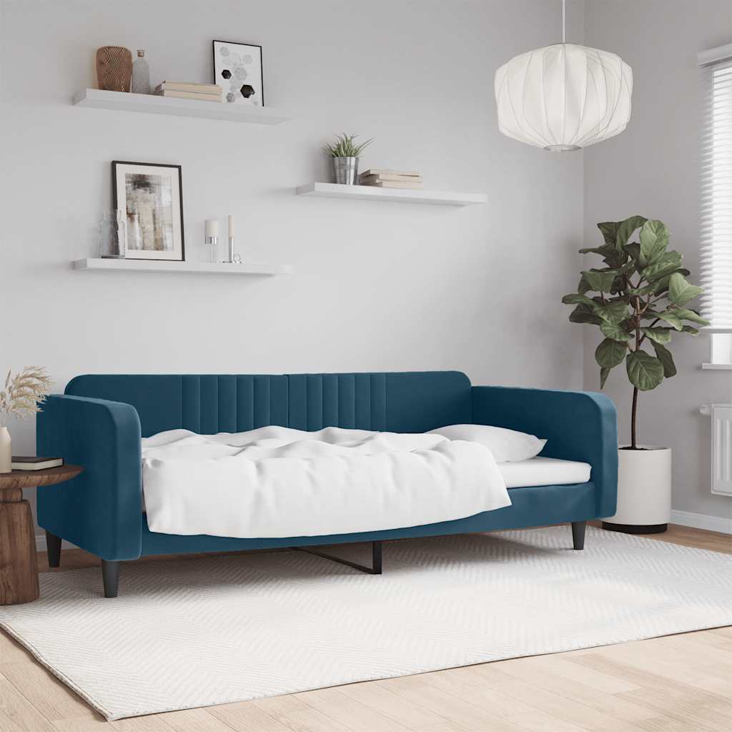 daybed 90x200 cm velour blå