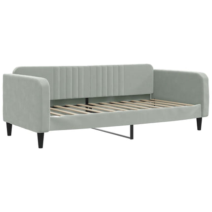 daybed 90x200 cm velour lysegrå