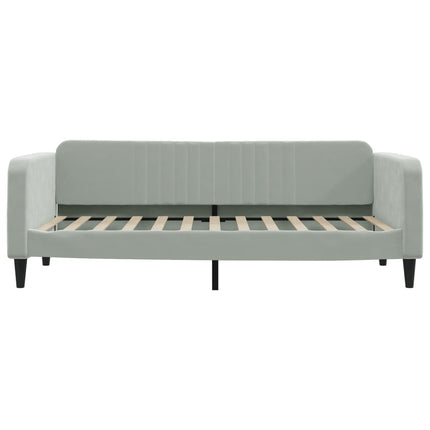 daybed 90x200 cm velour lysegrå