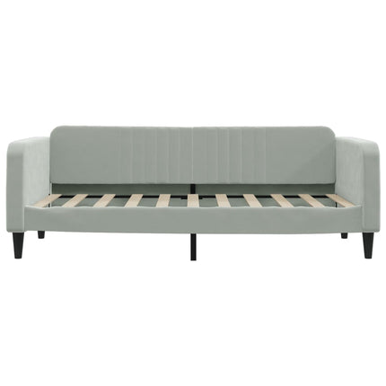 daybed 100x190 cm velour lysegrå