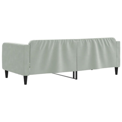 daybed 100x190 cm velour lysegrå