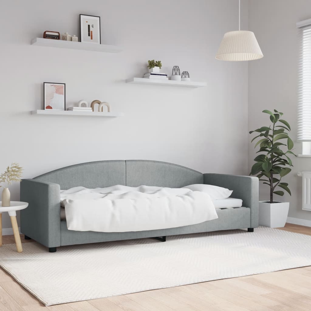 daybed 80x200 cm stof lysegrå billede