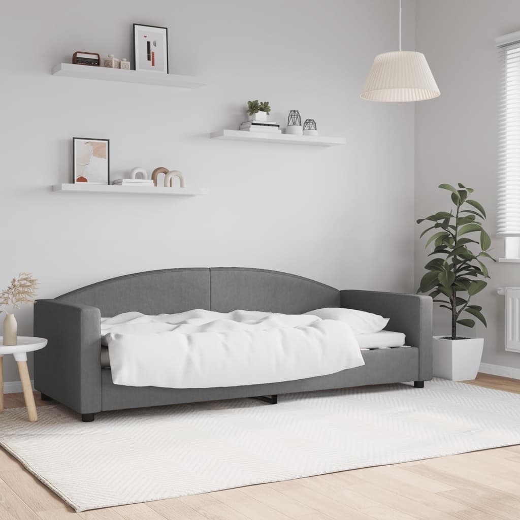 daybed 80x200 cm stof mørkegrå billede