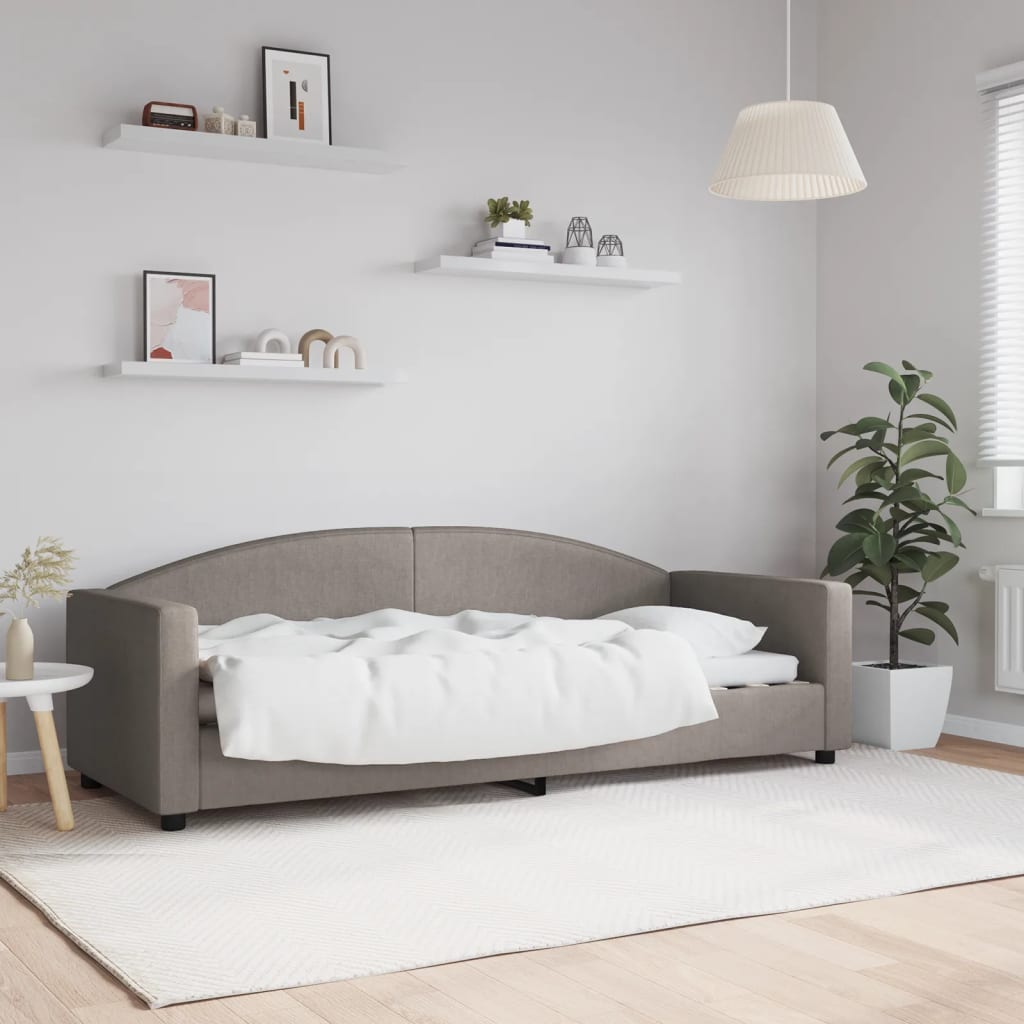daybed 80x200 cm stof gråbrun billede