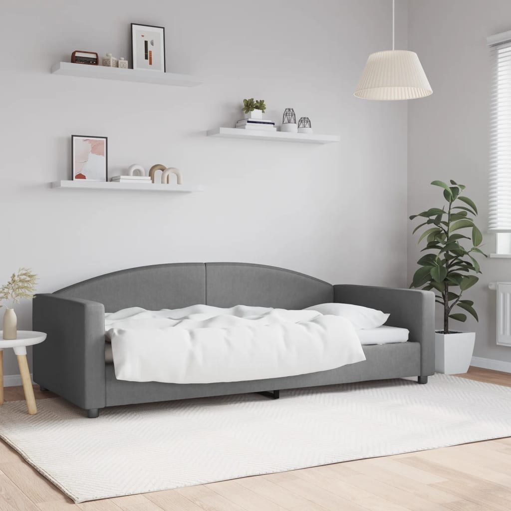 daybed 90x200 cm stof mørkegrå billede