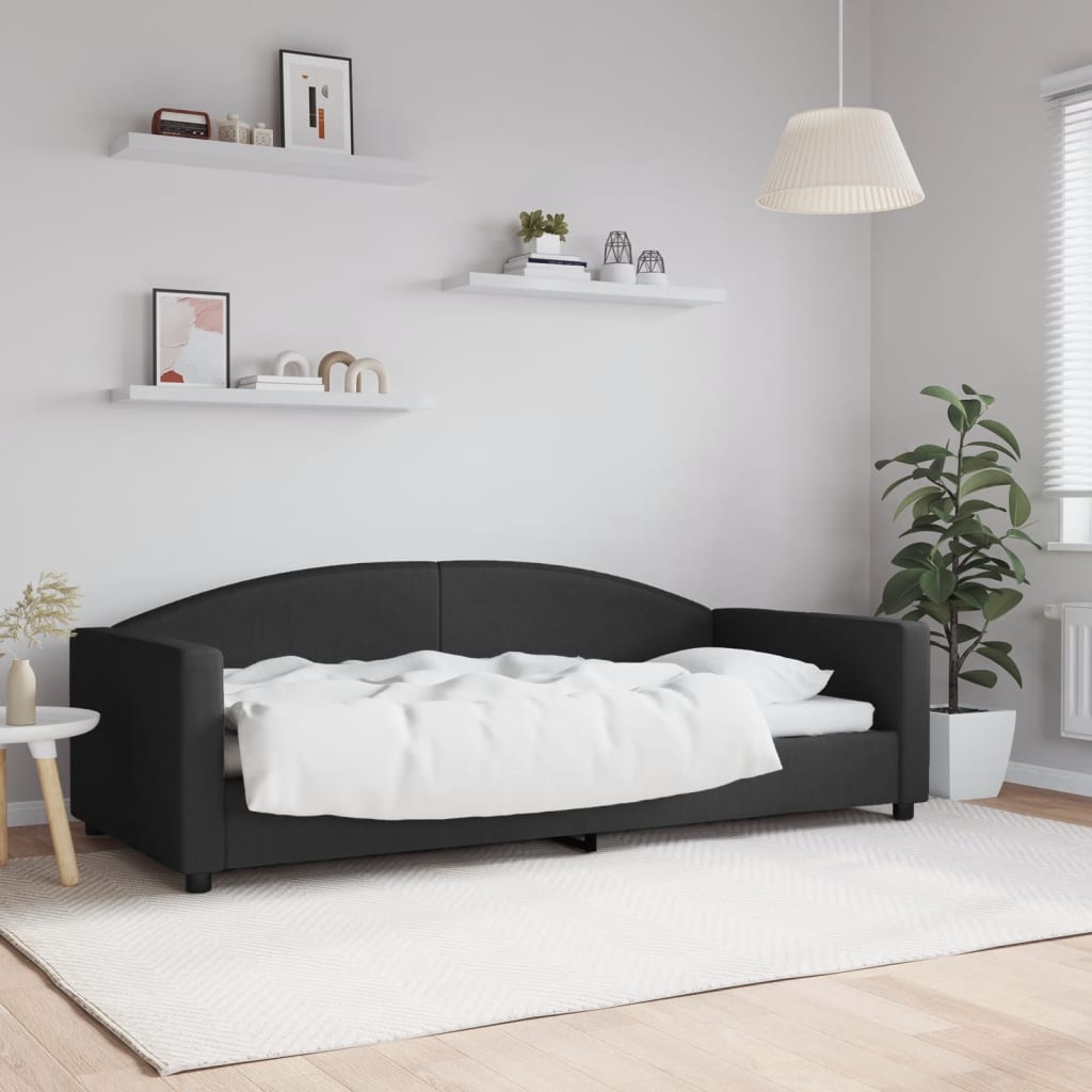 daybed 90x200 cm stof sort billede