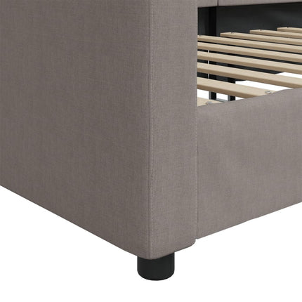 daybed 90x200 cm stof gråbrun