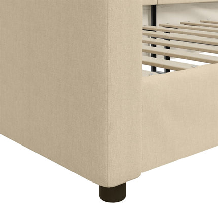 daybed 90x200 cm stof cremefarvet