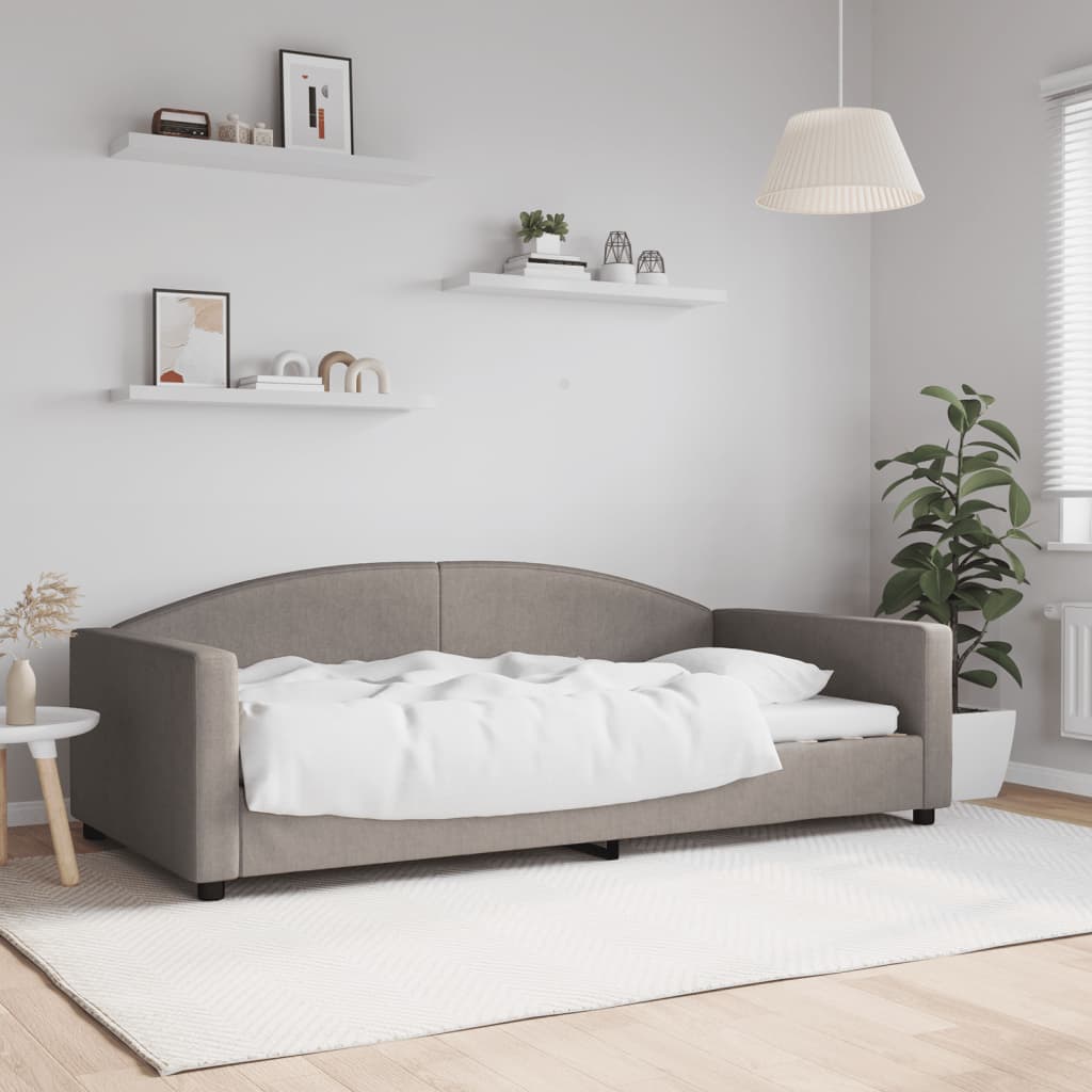 daybed 100x200 cm stof gråbrun
