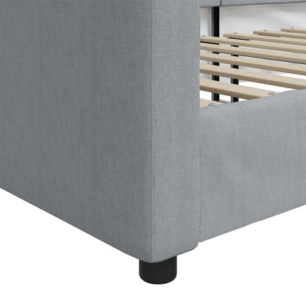 daybed 90x190 cm stof lysegrå