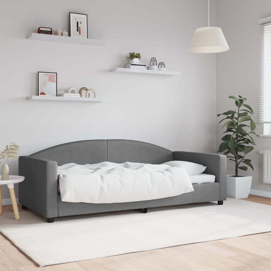 daybed 90x190 cm stof mørkegrå billede