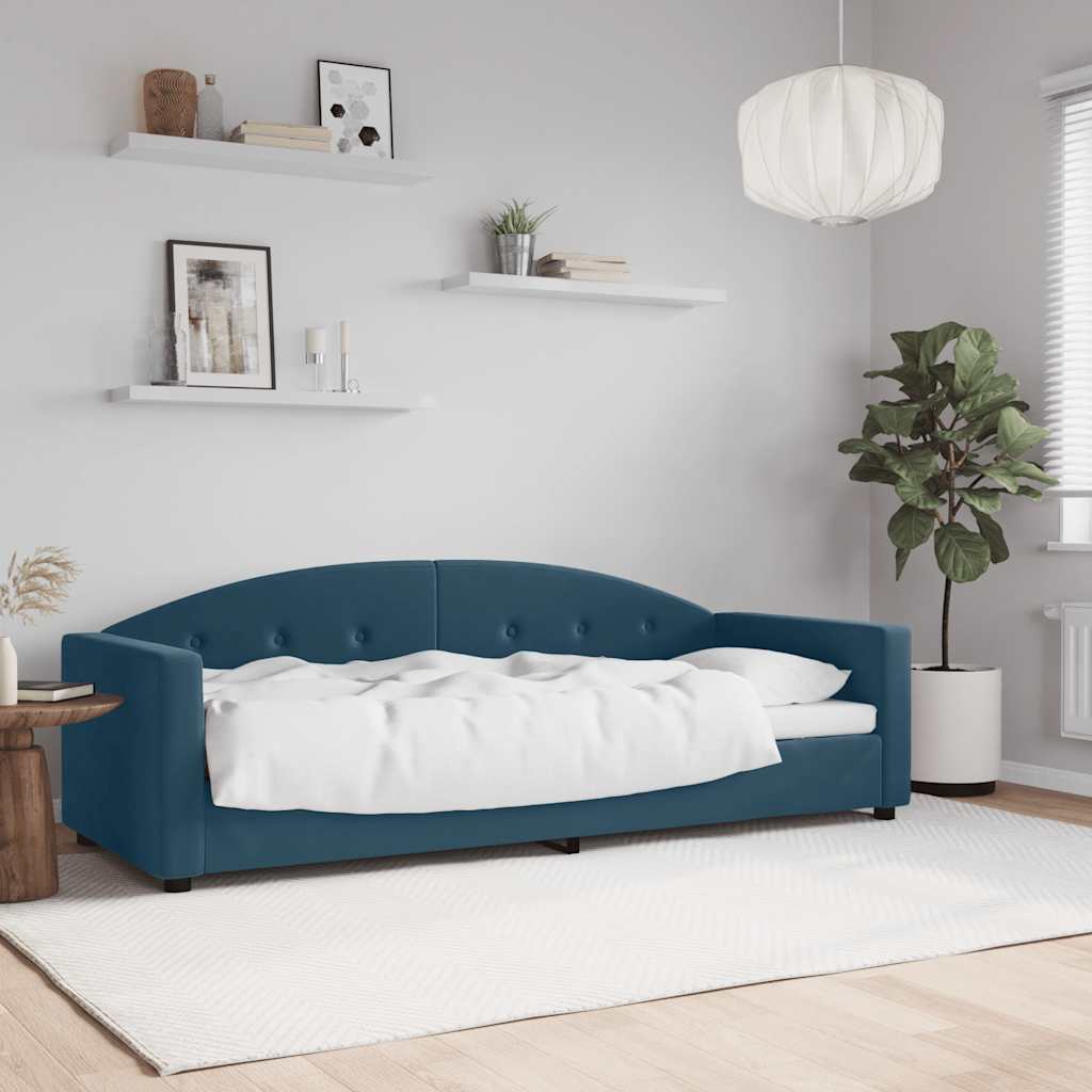 daybed 80x200 cm velour blå billede