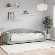 daybed 80x200 cm velour lysegrå