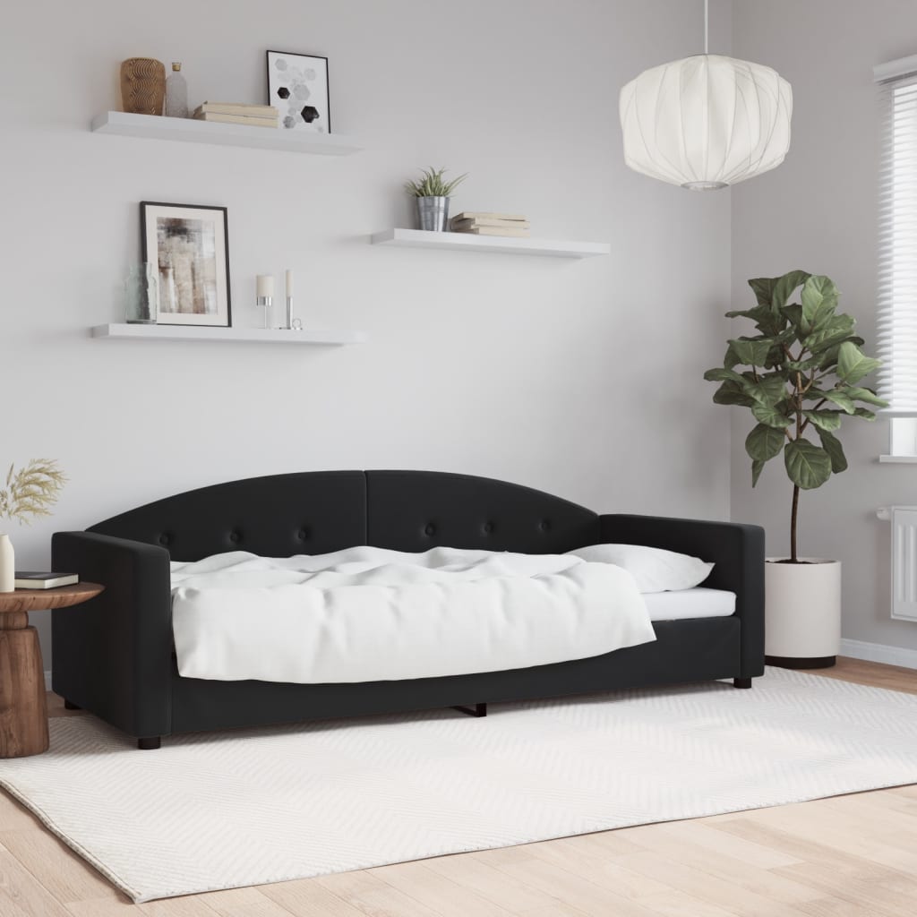 daybed 80x200 cm velour sort billede