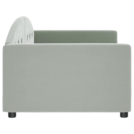daybed 90x200 cm velour lysegrå