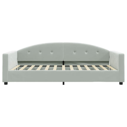daybed 100x200 cm velour lysegrå
