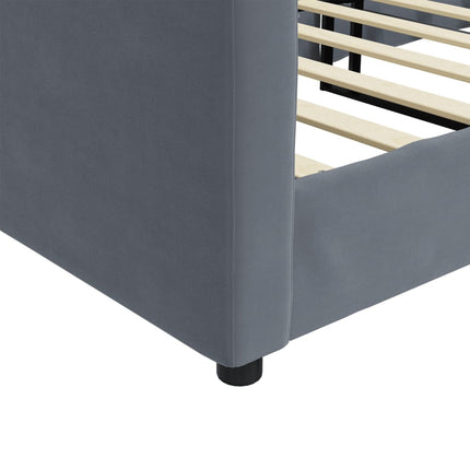 daybed 100x200 cm velour mørkegrå