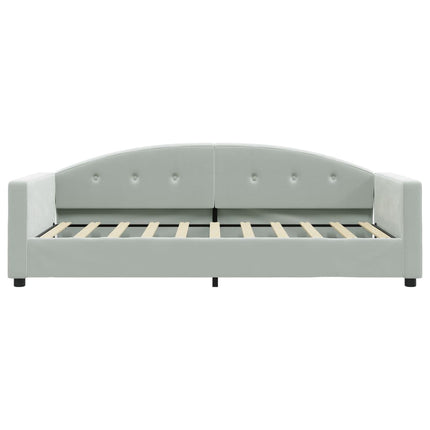 daybed 100x190 cm velour lysegrå