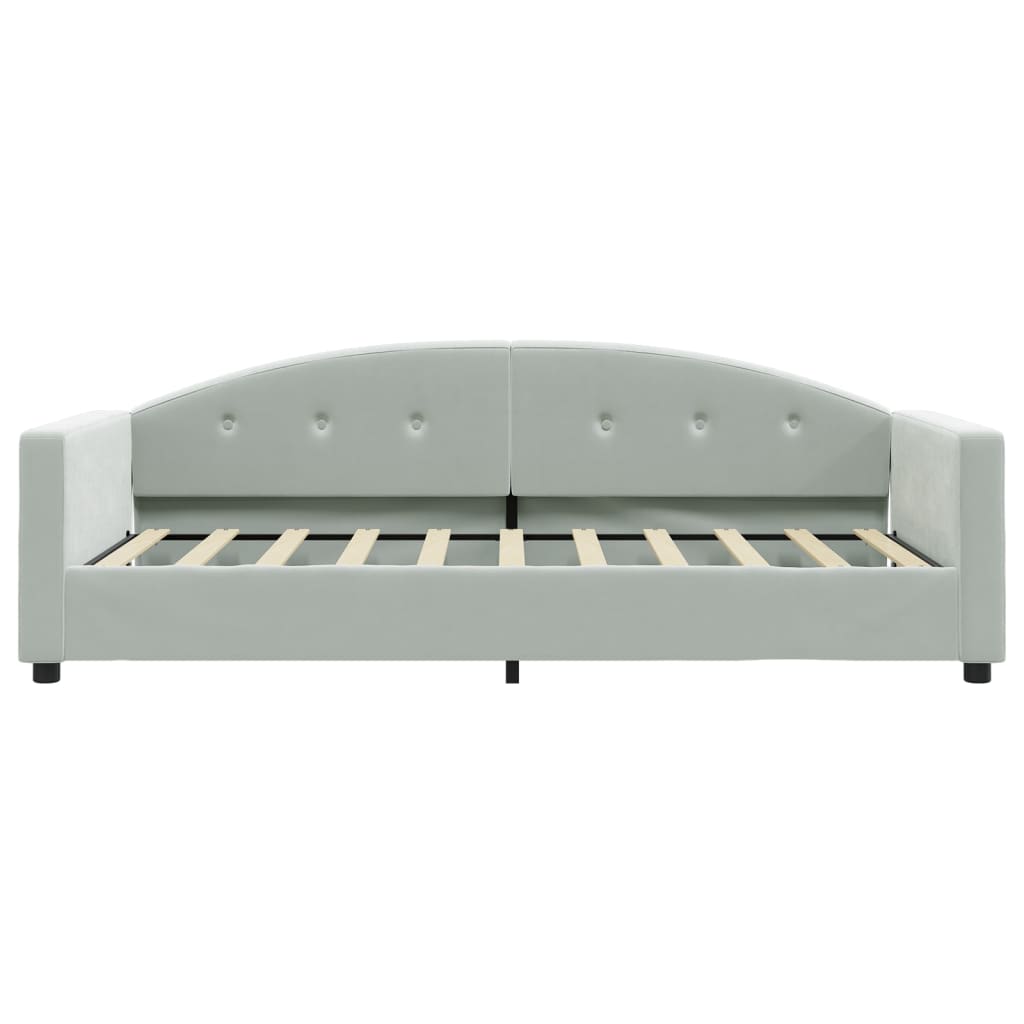 daybed 100x190 cm velour lysegrå