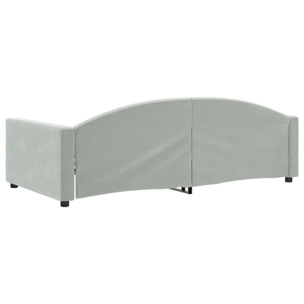 daybed 100x190 cm velour lysegrå