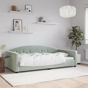 daybed 100x190 cm velour lysegrå