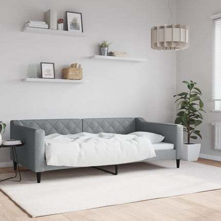 daybed 100x190 cm stof lysegrå