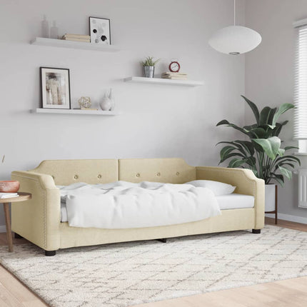 daybed 80x200 cm stof cremefarvet