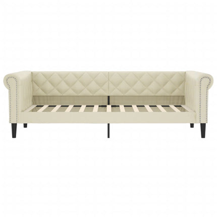 daybed 90x200 cm kunstlæder cremefarvet