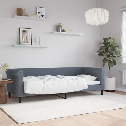 daybed 80x200 cm velour mørkegrå