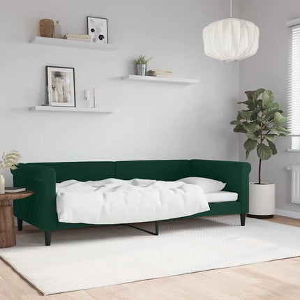 daybed 90x200 cm velour mørkegrøn