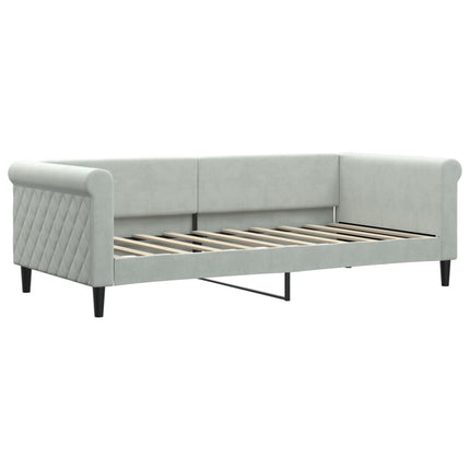daybed 90x190 cm velour lysegrå