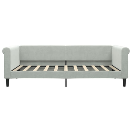 daybed 100x190 cm velour lysegrå