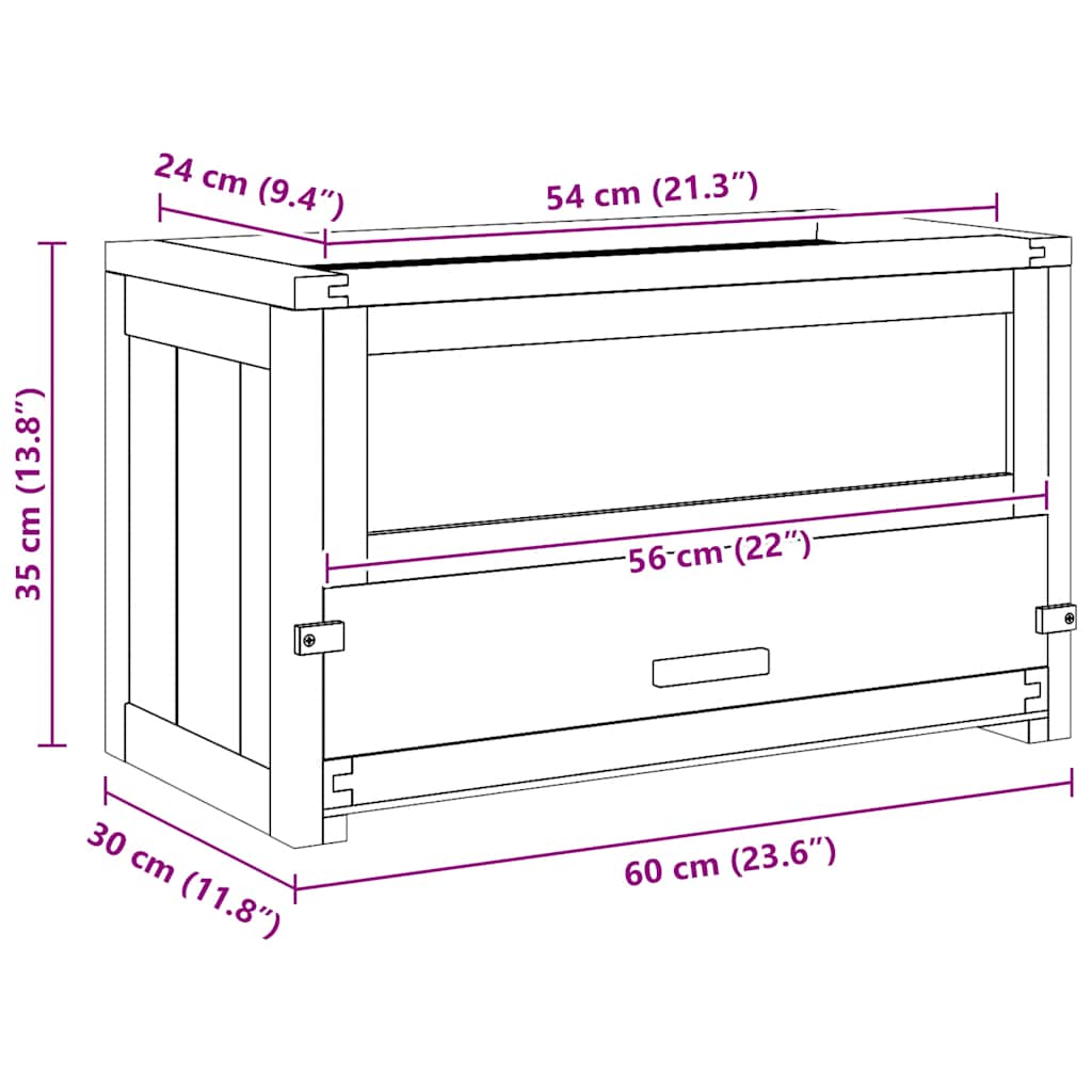 hamsterbur 60x30x35 cm massivt fyrretræ