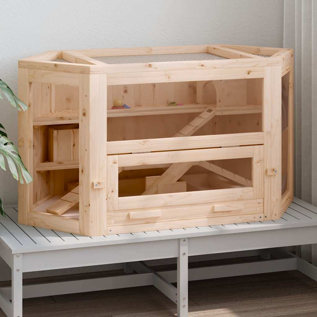 hamsterbur 80x40x43 cm massivt fyrretræ