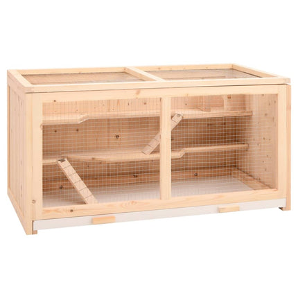 hamsterbur 89,5x45x45 cm massivt træ gran